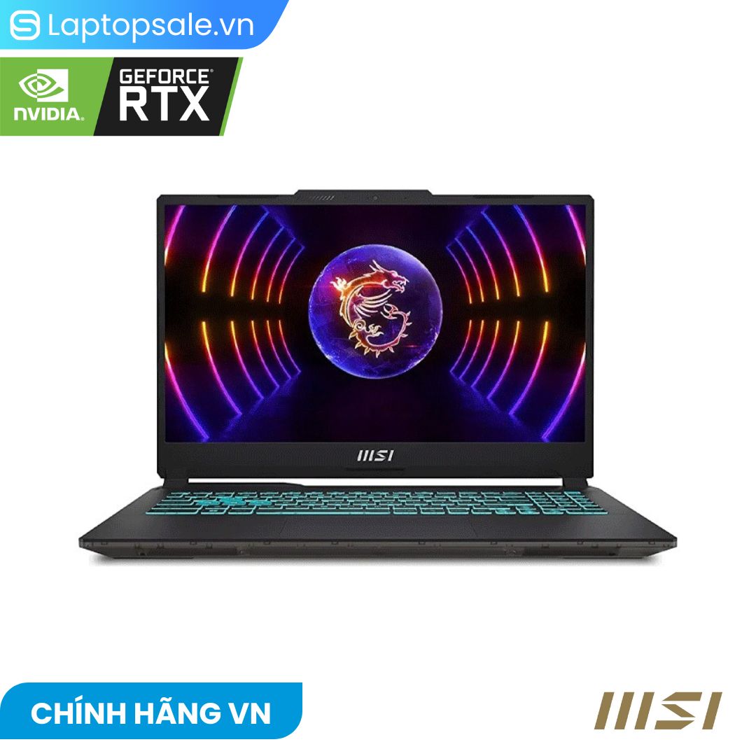 Laptop MSI Gaming Cyborg 15 (A13UC-861VN) (i5-13420H /16GB/512GB SSD/RTX 3050 4GB/ 15.6FHD 144Hz IPS/Win11/Đen) (2024) – Chính hãng