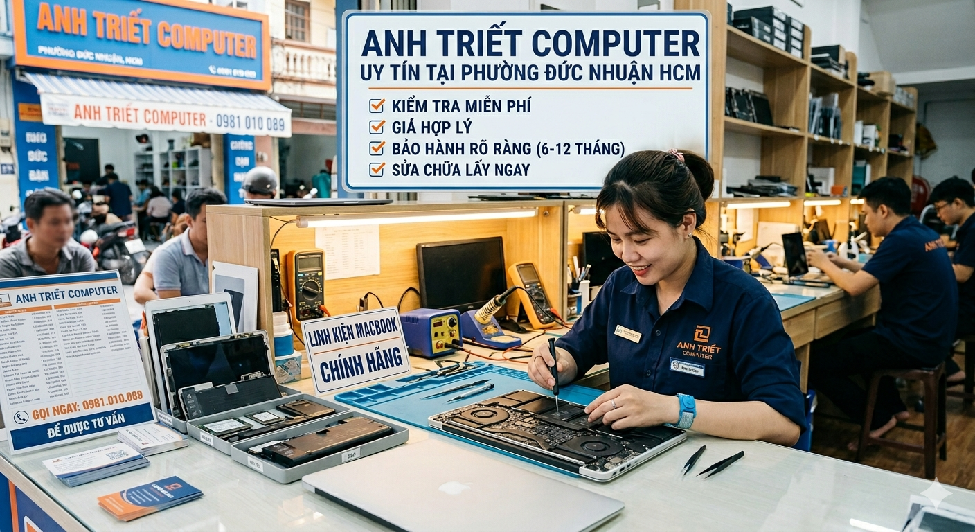 Thay Linh Kiện MacBook Phú Nhuận Giá Rẻ | Anh Triết Computer Uy Tín - Hàng thay thế zin tháo máy