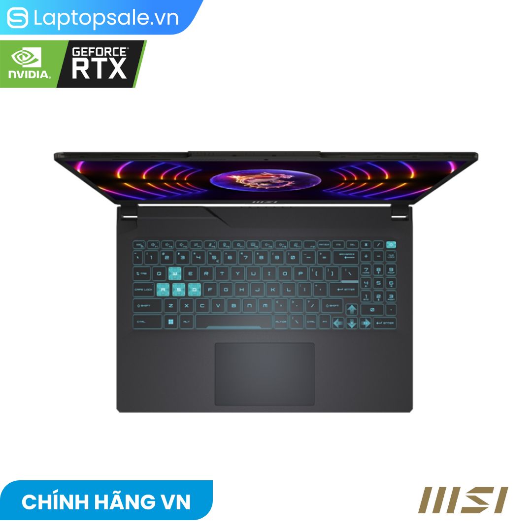 Laptop MSI Gaming Cyborg 15 (A13UC-861VN) (i5-13420H /16GB/512GB SSD/RTX 3050 4GB/ 15.6FHD 144Hz IPS/Win11/Đen) (2024) – Chính hãng