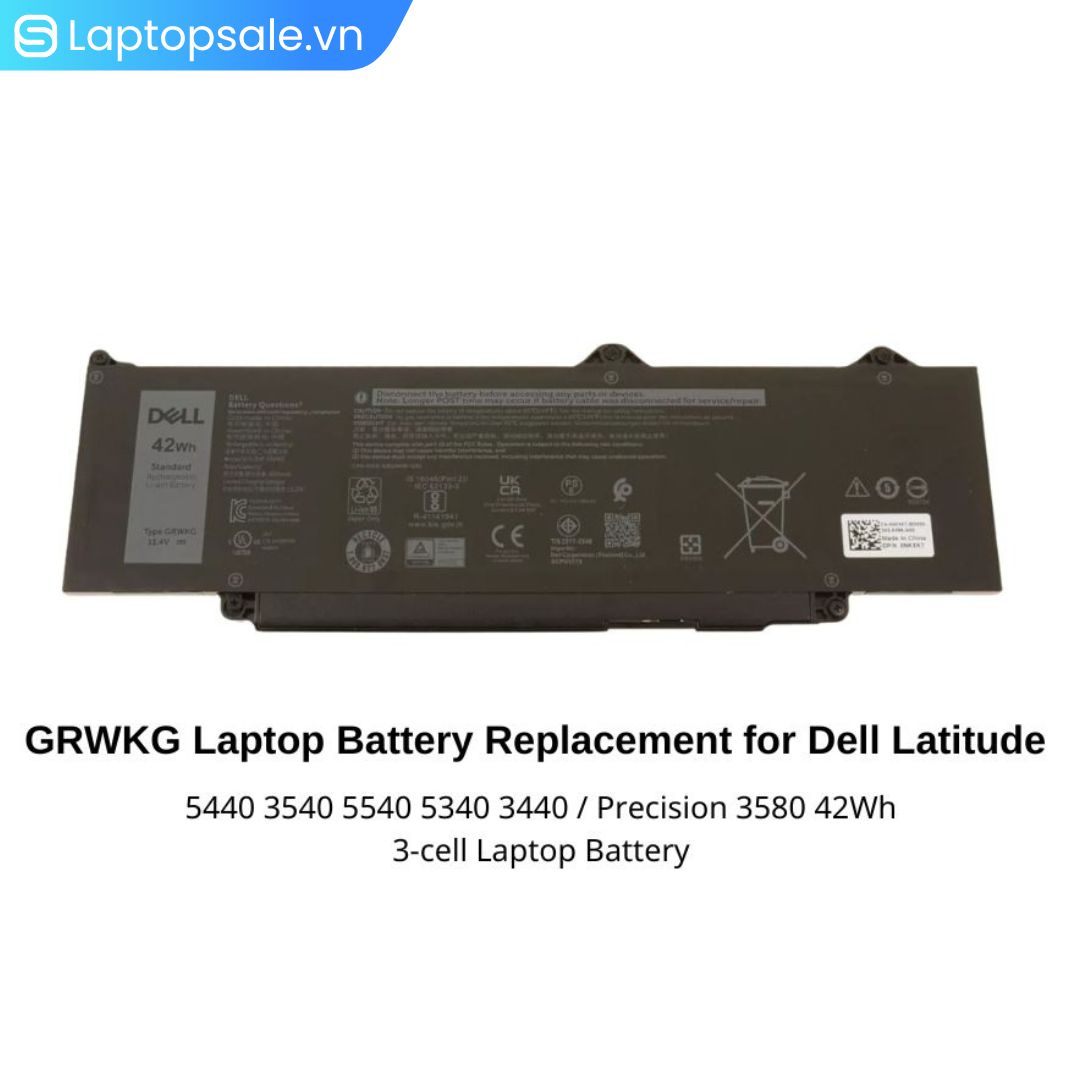 Pin Dell OEM Original Latitude 5440 3540 5540 5340 3440 / Precision 3580 42Wh 3-cell Laptop Battery – GRWKG