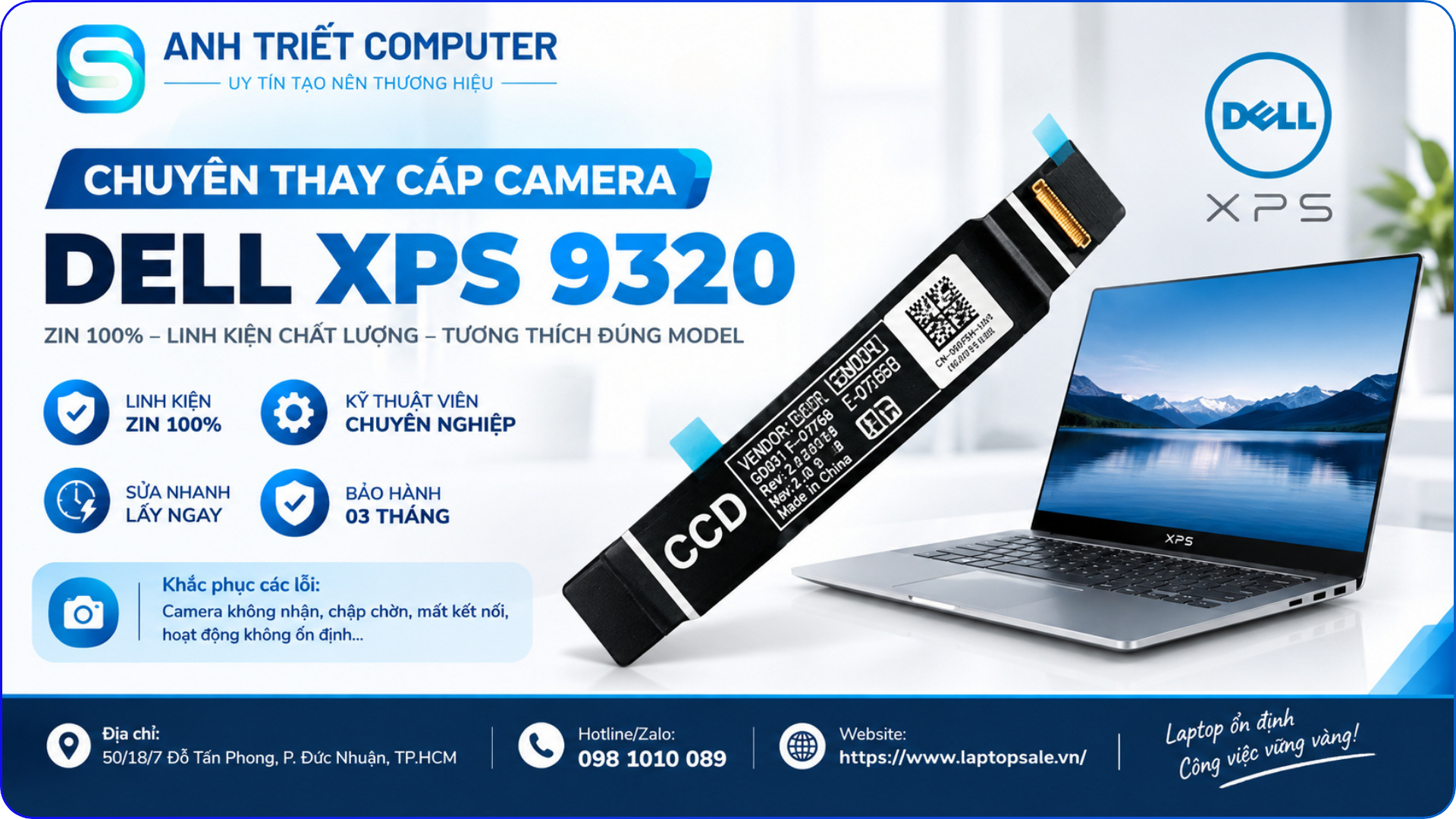 THAY CÁP CAMERA XPS 9320 new
